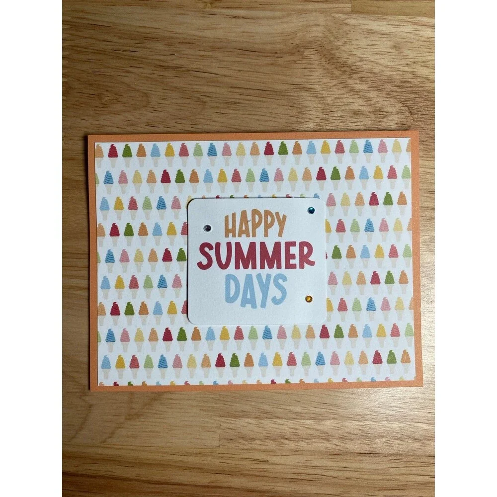 Handmade Summer Blank Greeting Card A2 & Envelope